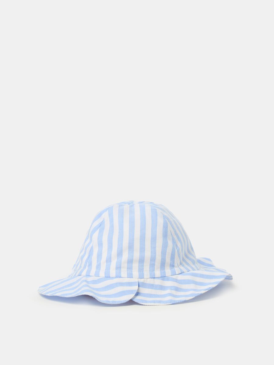 Cotton hat with striped pattern_0