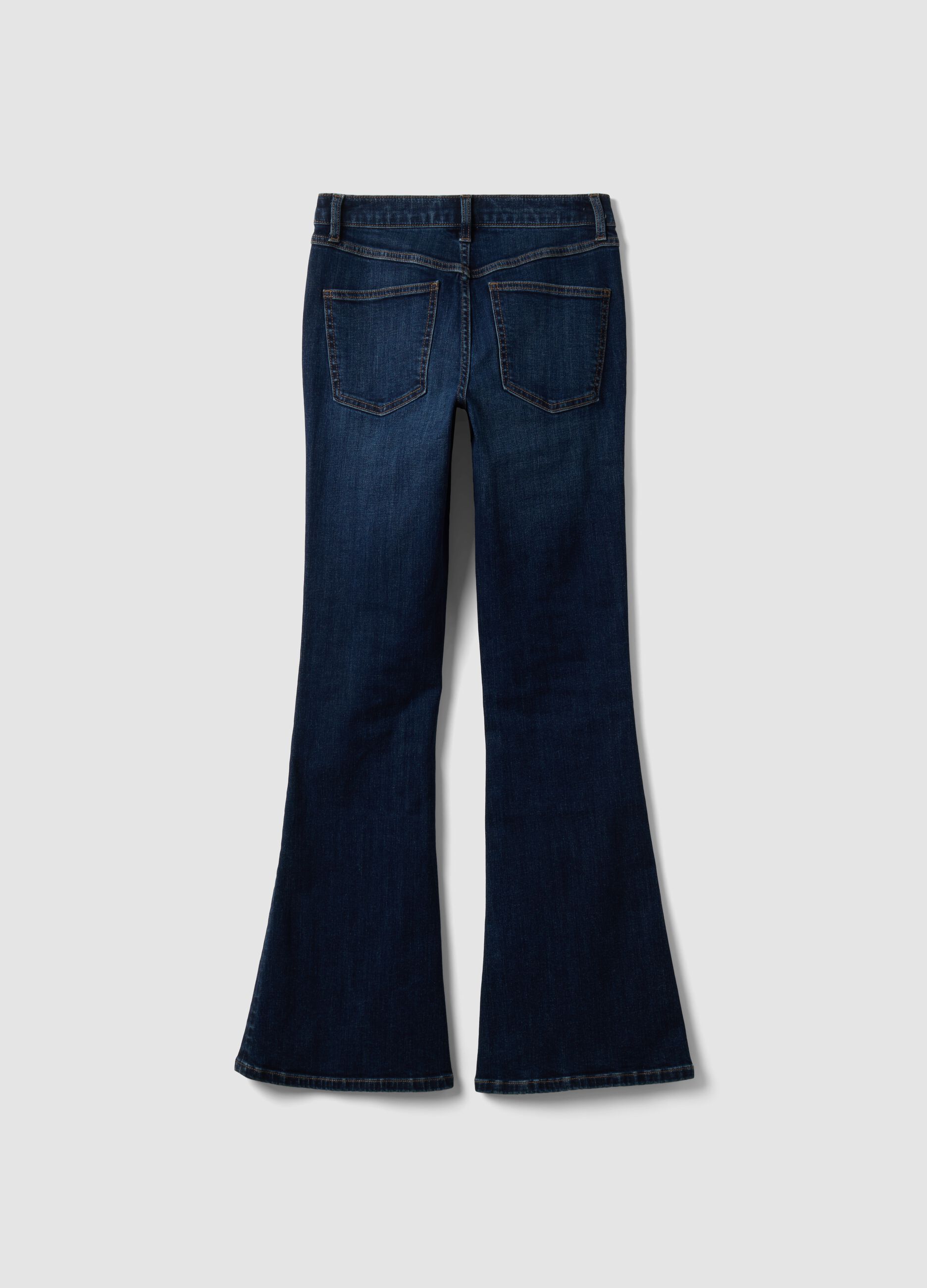 Blue flared stretch-cotton jeans