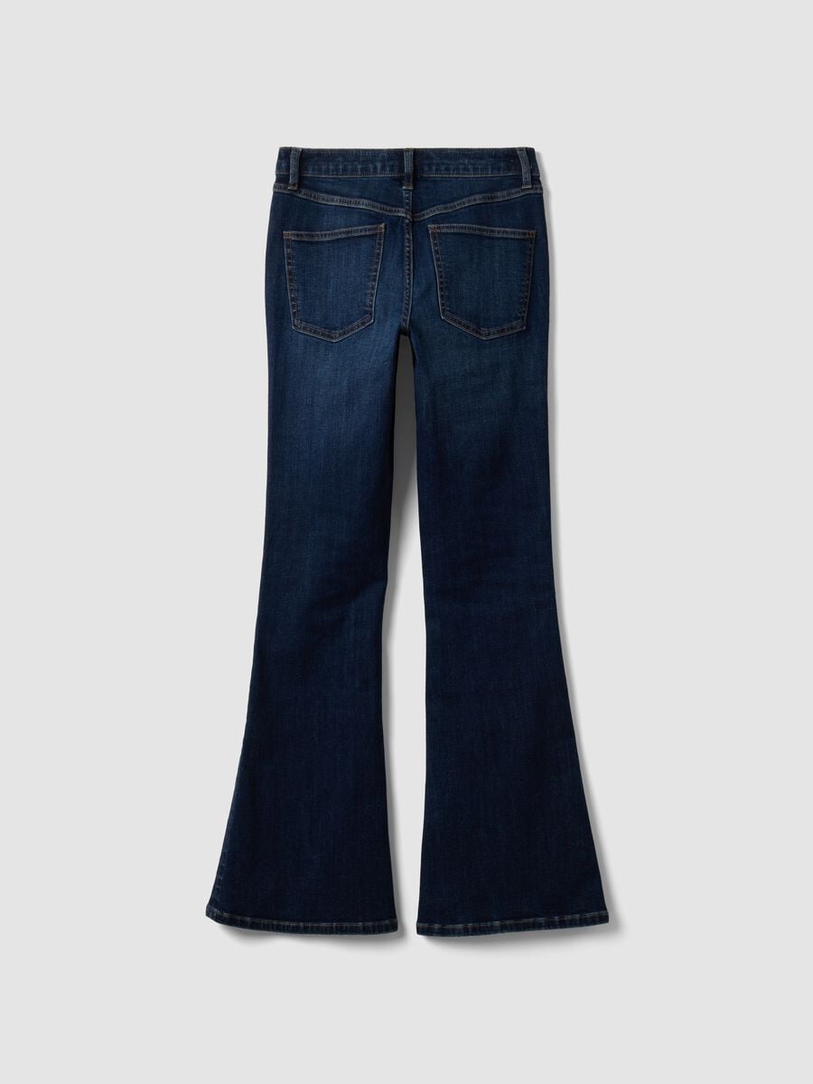 Jeans flare blu in cotone elasticizzato_6