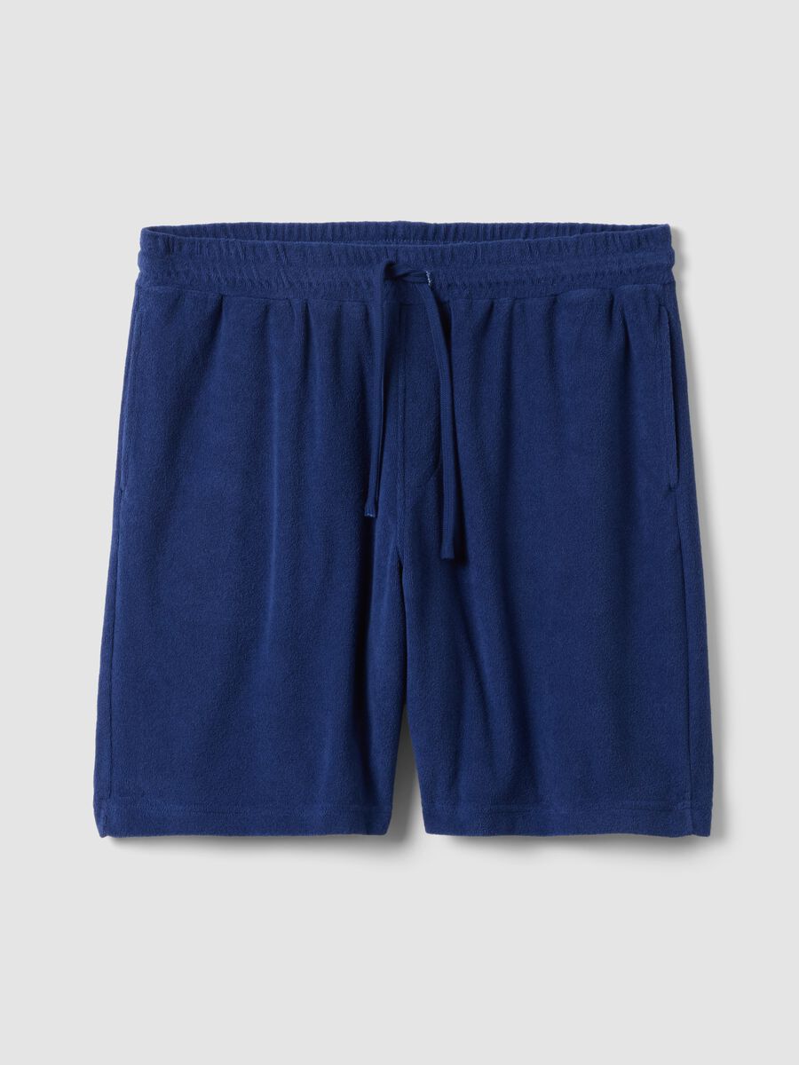 Shorts jogger blu in misto cotone con vita elasticizzata regular fit_4