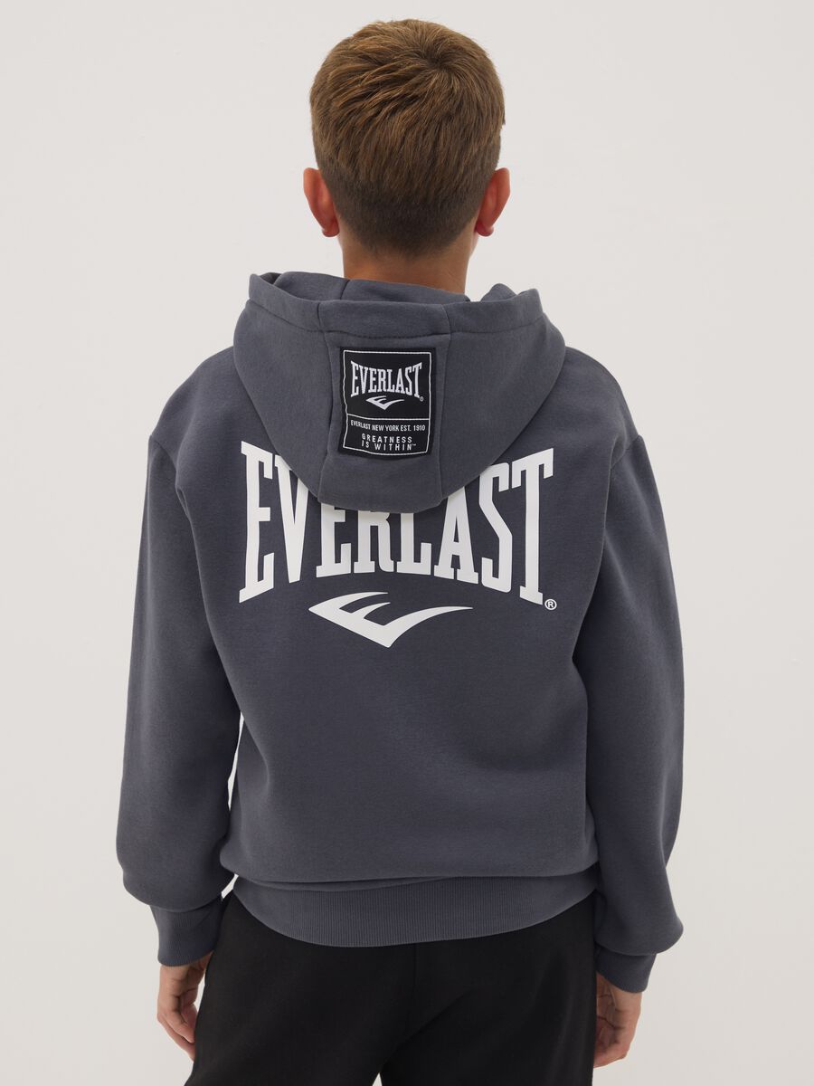 Felpa full-zip grigia con cappuccio in misto cotone per ragazzo_2