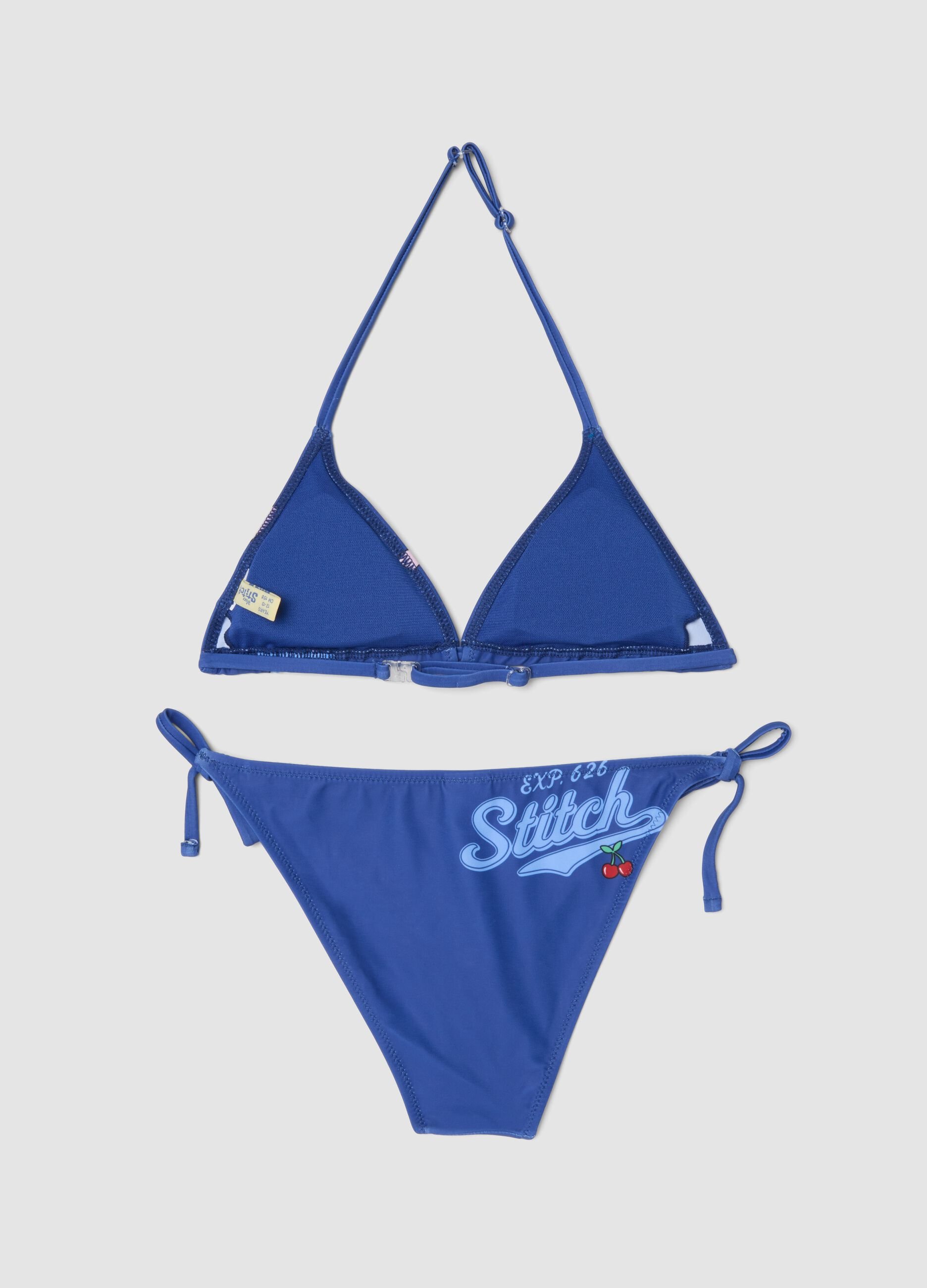 Blue stretch triangle bikini