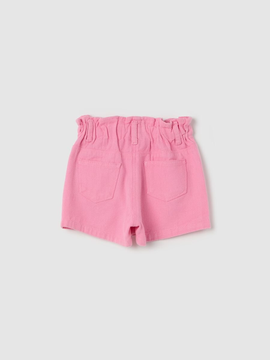 Paper bag shorts in cotton and Lyocell_1