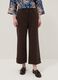 Pantaloni wide leg in misto cotone elasticizzato marroni regular fit_1