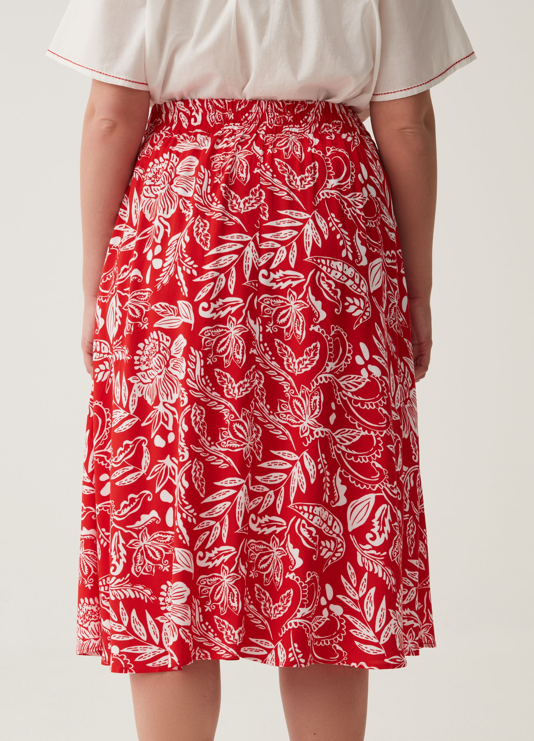 Gonna midi con stampa floreale Curvy MYA_2