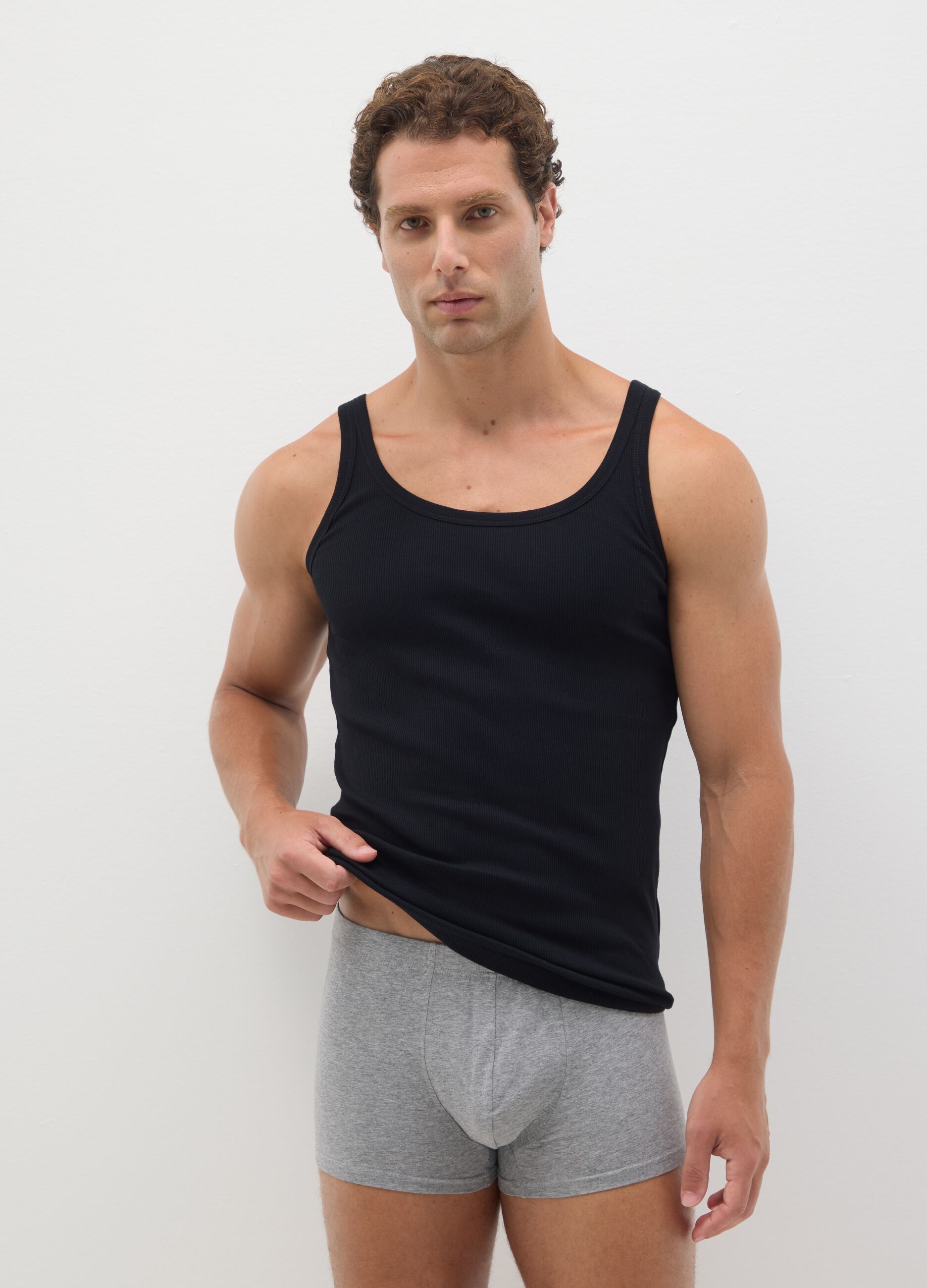 Tripack stretch cotton grey regular fit boxers