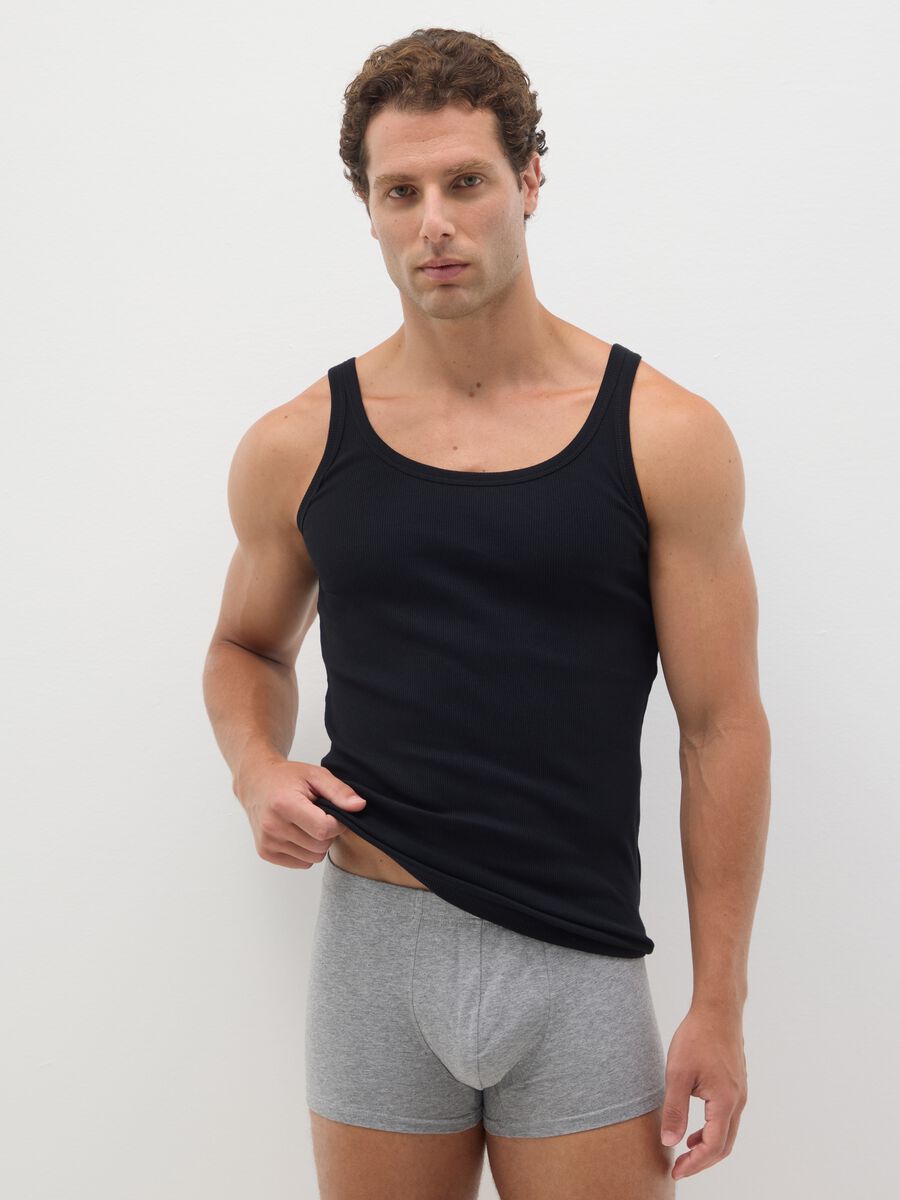 Tripack di boxer in cotone elasticizzato grigio regular fit_0