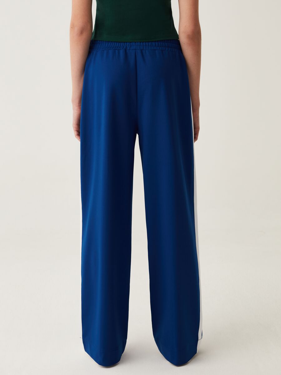 Joggers wide leg con bande a contrasto_1