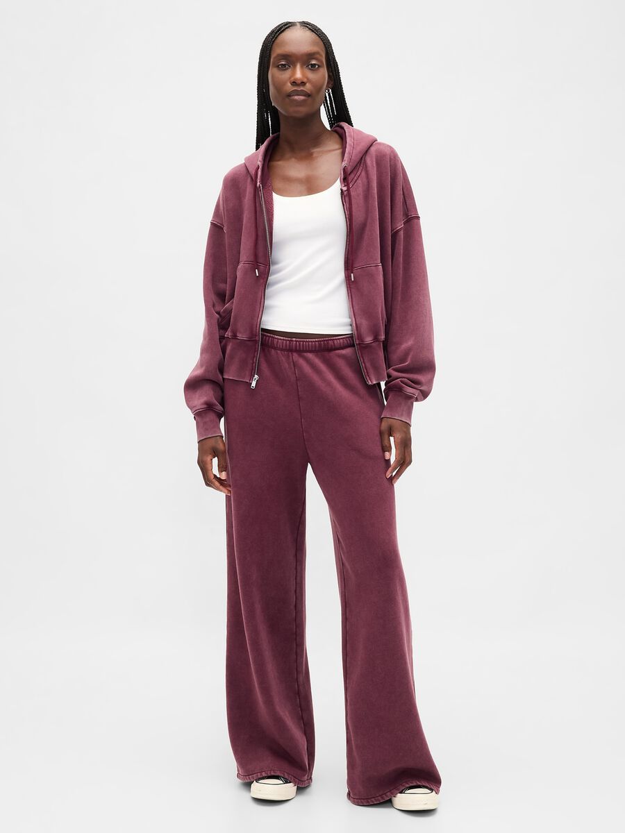 Purple trousers in cotton and polyester blend_0