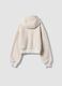 White full-zip teddy-effect hooded sweatshirt ALTAVIA STUDIO_5