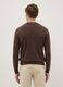Brown crew neck cotton blend regular fit sweater_2
