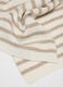 Beige children's scarf with white stripes_2