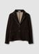 Dark brown stretch viscose-blend jacket, regular fit_0