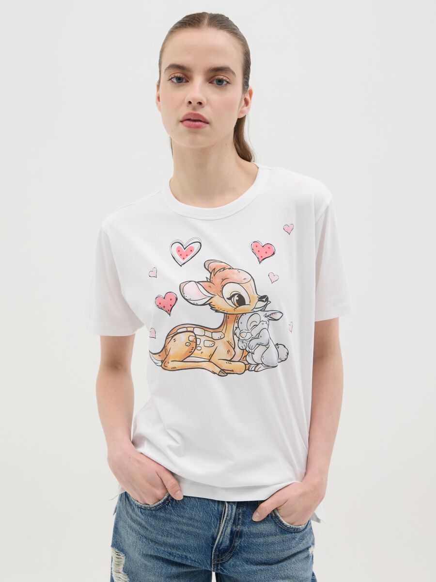 White T-shirt with Bambi and Thumper print_0