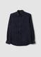 Ocean blue pure cotton ribbed shirt, regular fit_0