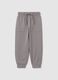 Kids' grey regular fit pure cotton joggers_0