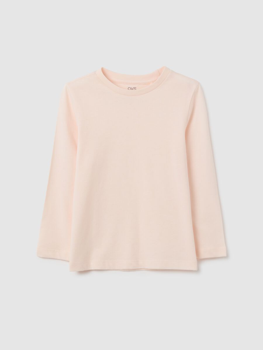 Girls' pink pure cotton regular fit sweater_0