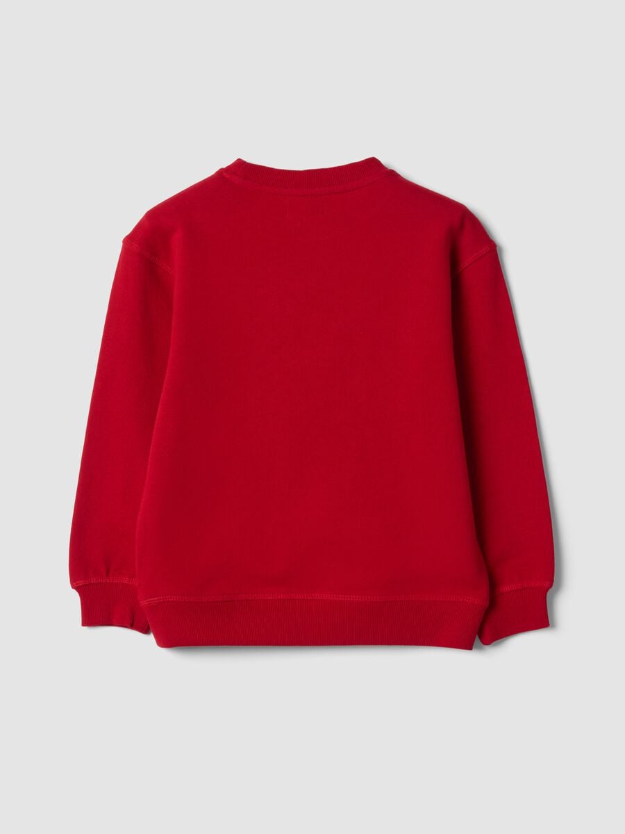 Red crew-neck sweatshirt in pure organic cotton_1