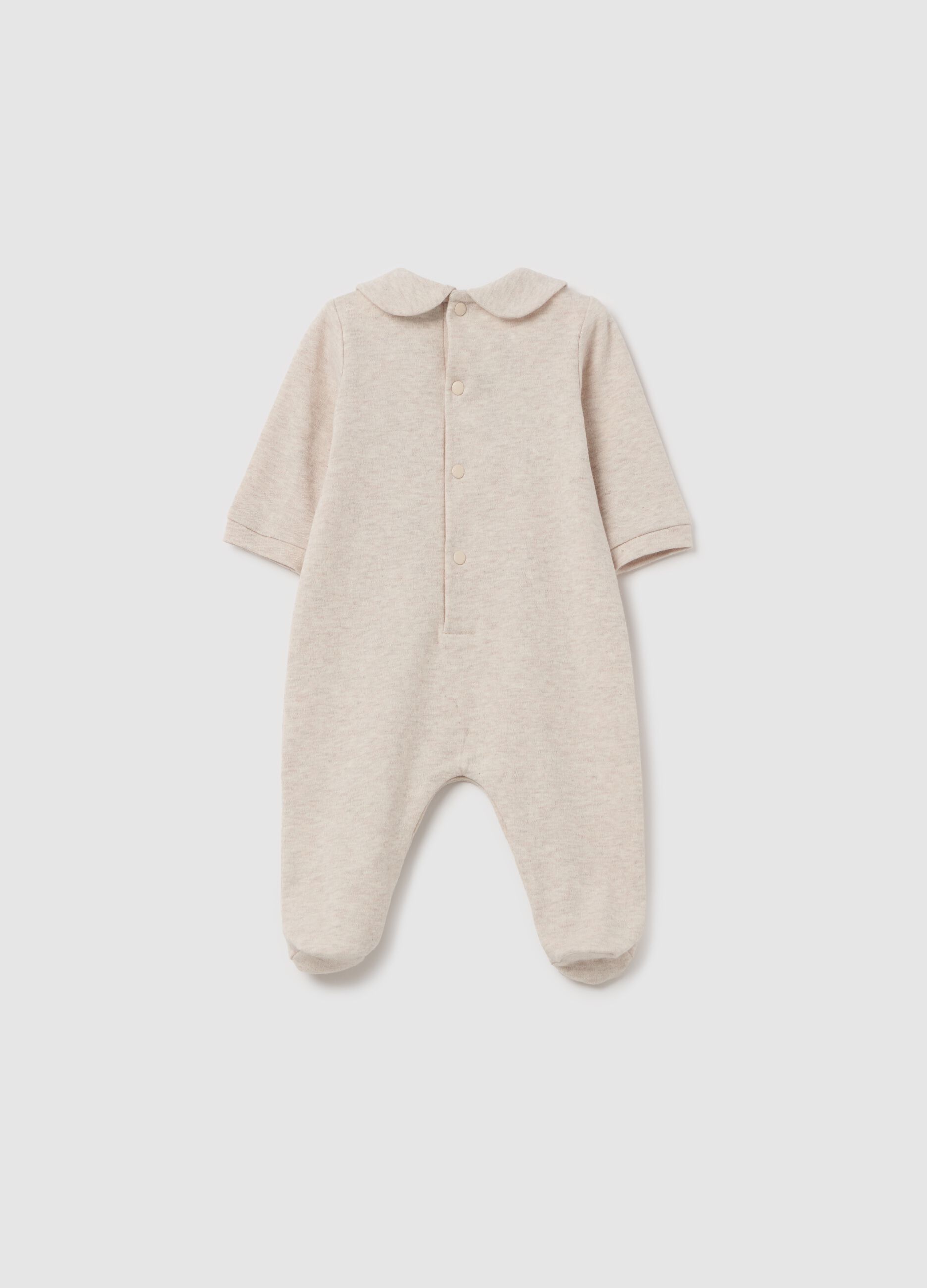 Tutina in cotone con piedini ricamo Winnie the Pooh 