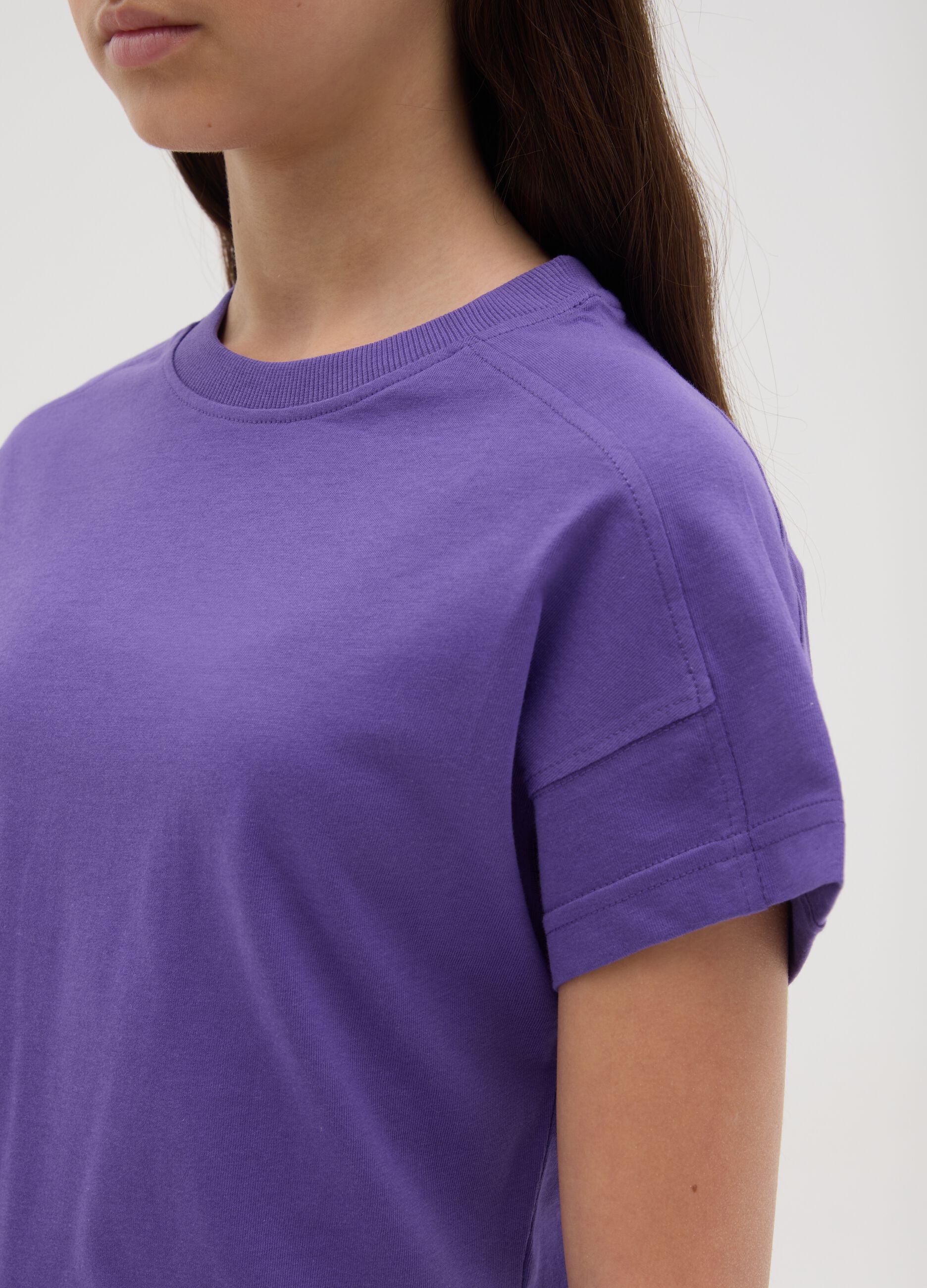 Relaxed Purple T-shirt in Organic Cotton