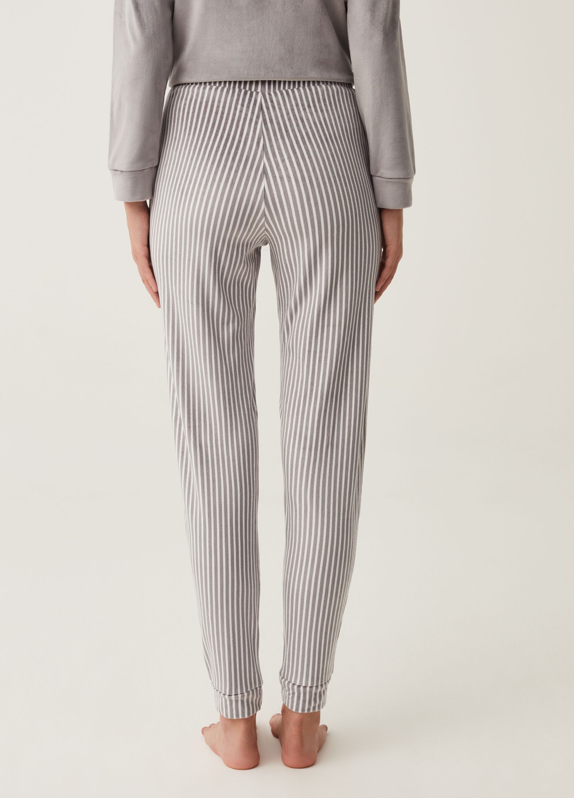 Pantalone pigiama a righe con tasche_2