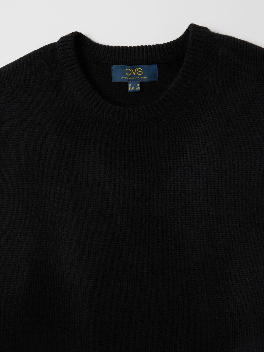 Black Crew Neck Sweater Regular Fit_1