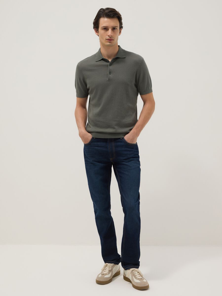 Grey pure cotton polo shirt regular fit_2