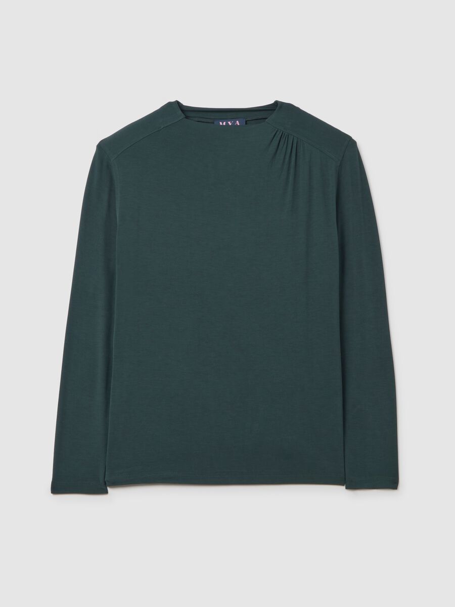 Maglia nera a maniche lunghe con collo a lupetto_4