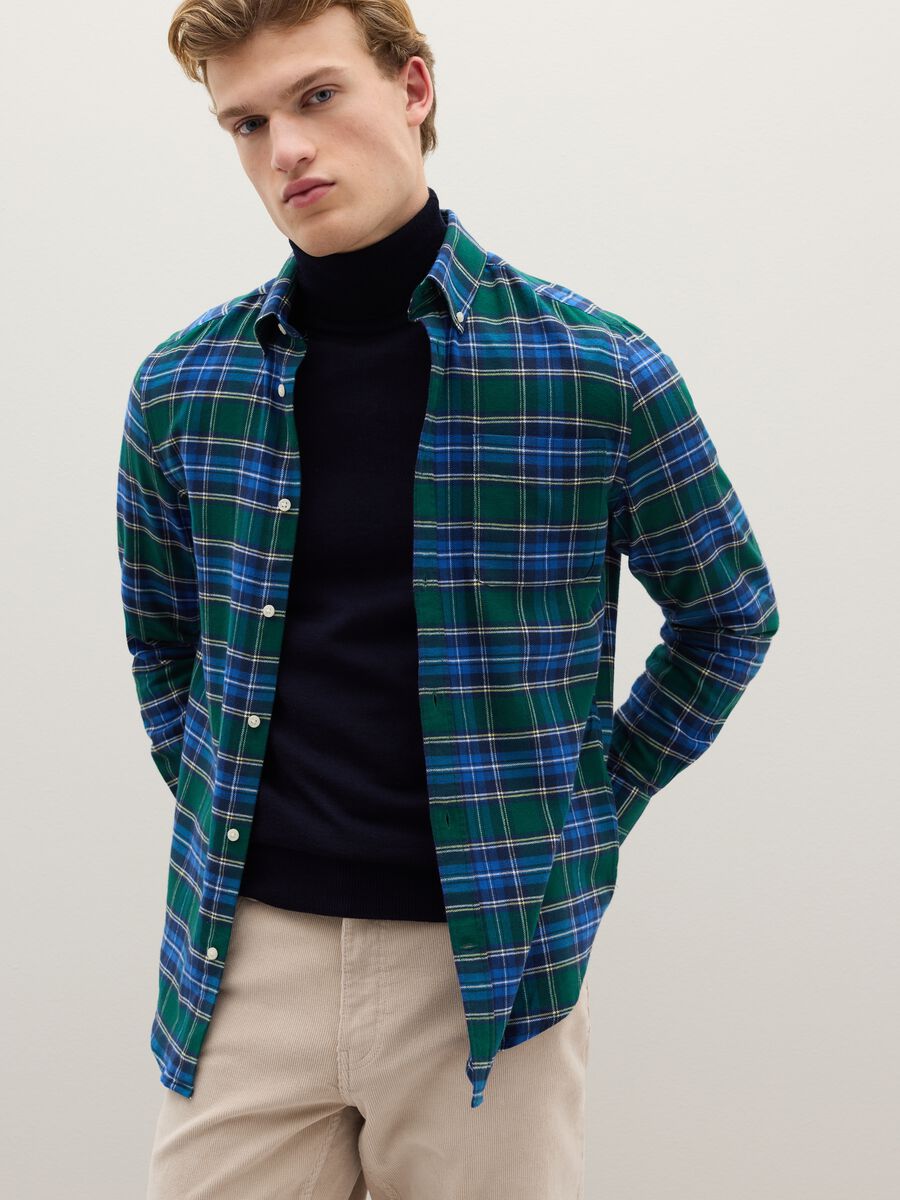 Pure cotton multicolour checked shirt regular fit_0