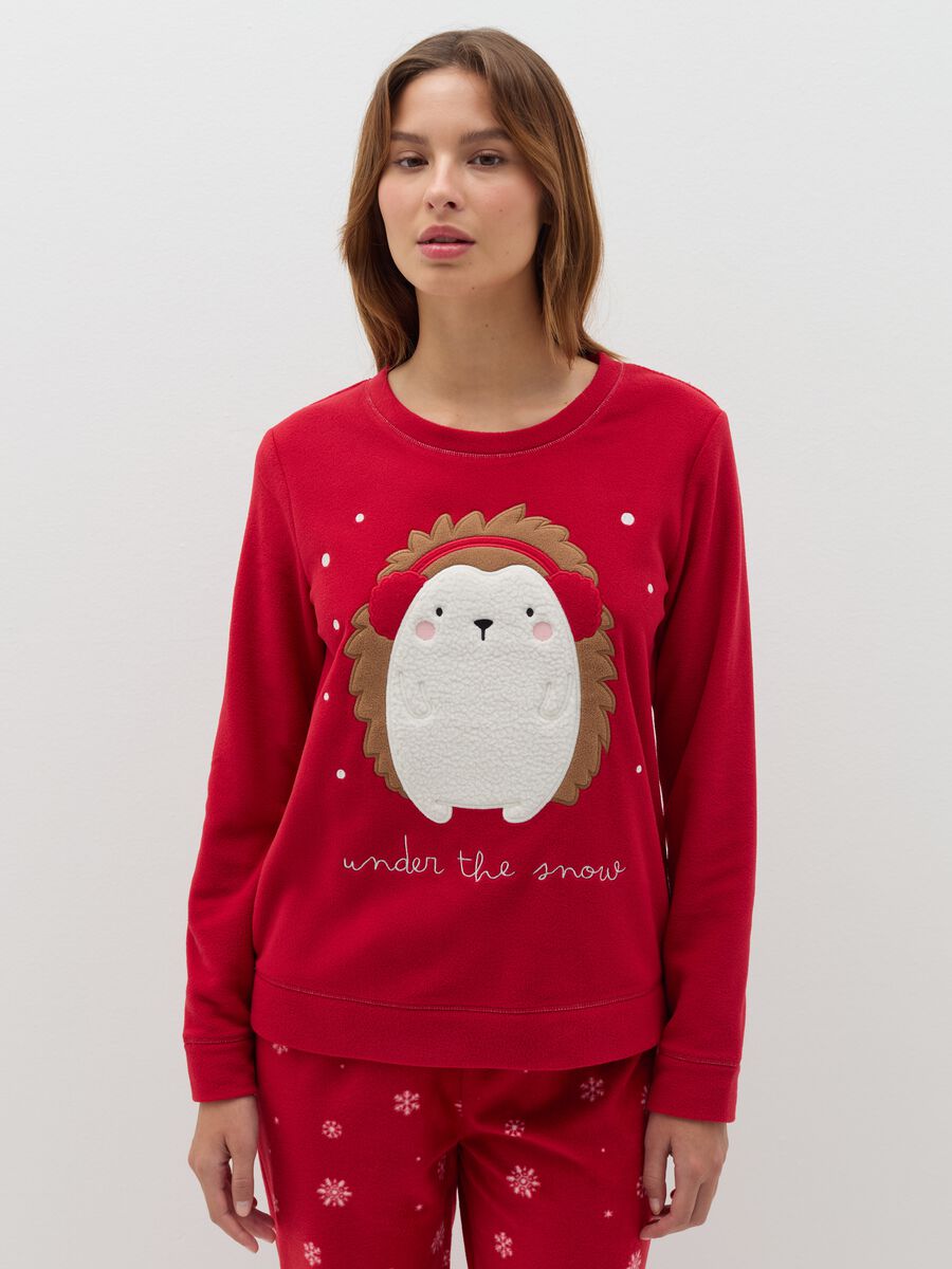 Velour pyjamas with "Under the snow" embroidery_1