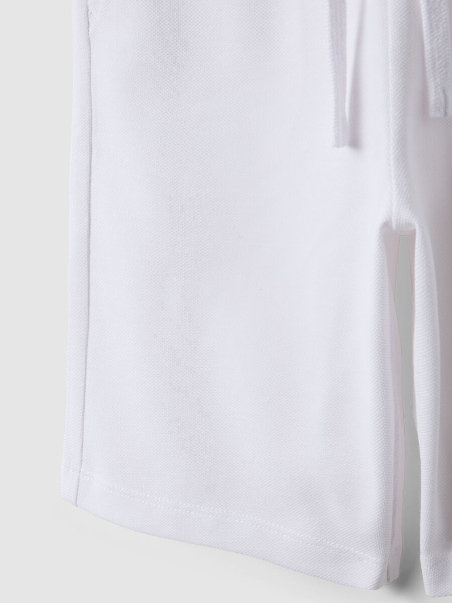 Shorts in puro cotone bianchi da bambino regular fit_3