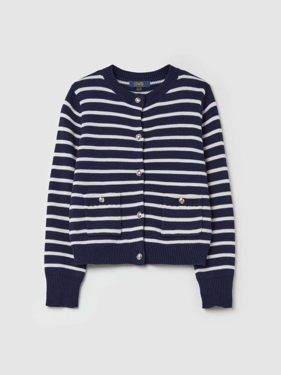 Striped cardigan with gold-coloured buttons_4