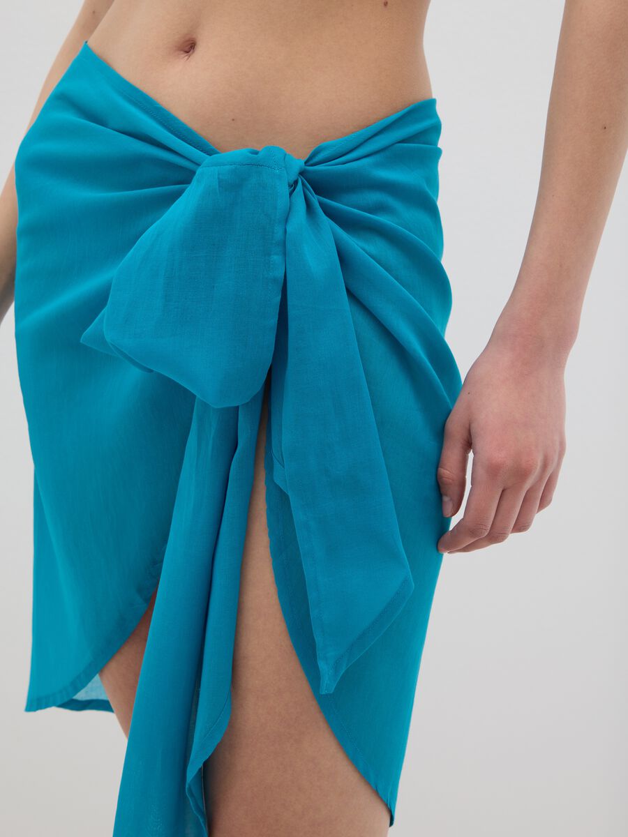 Women's pure cotton azure skirt regular fit_3