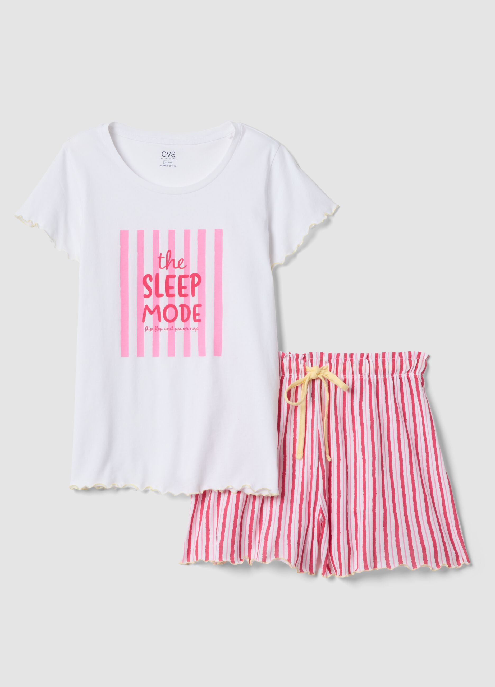 Multicolour pure cotton short pyjamas, regular fit, printed