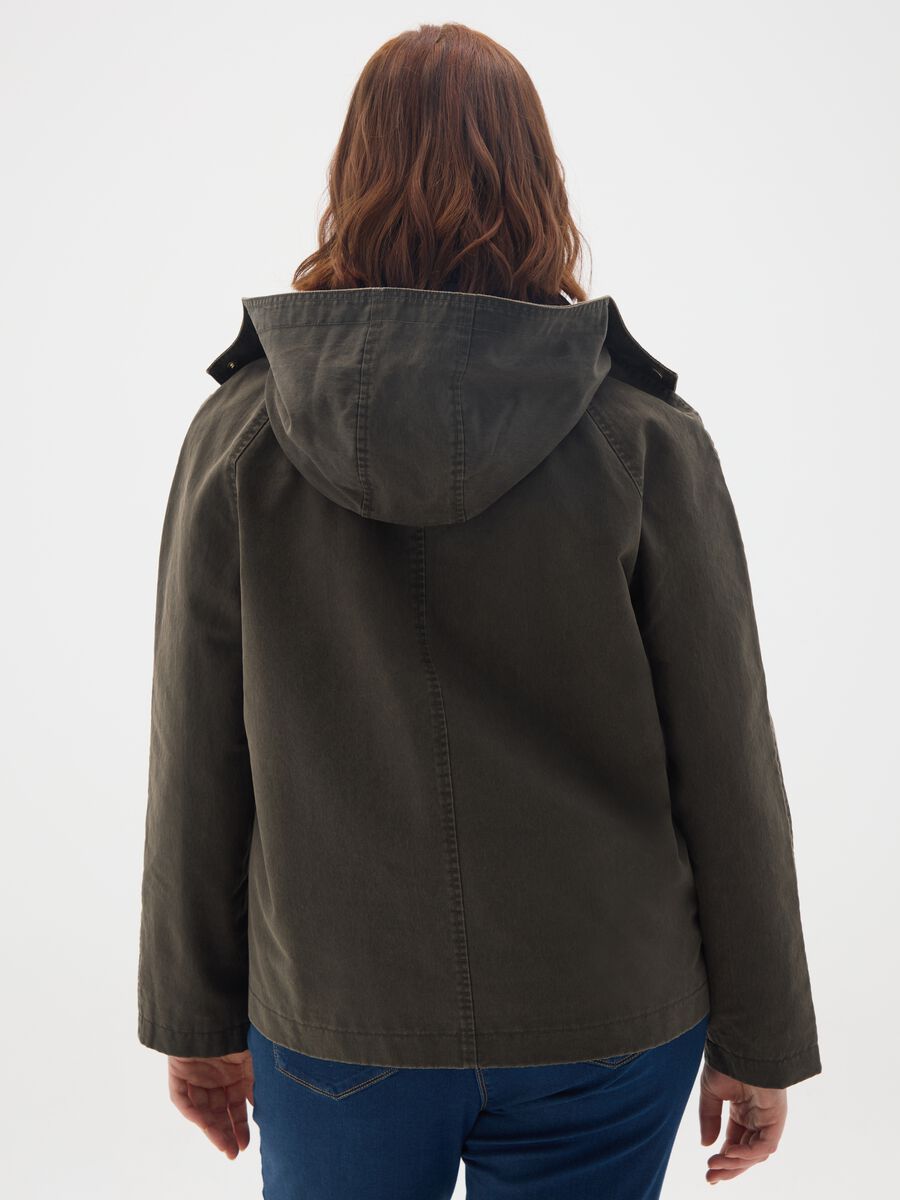 Brown Cotton Blend Jacket Regular Fit_3