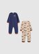 Beige baby sleepsuit with vehicle print_0