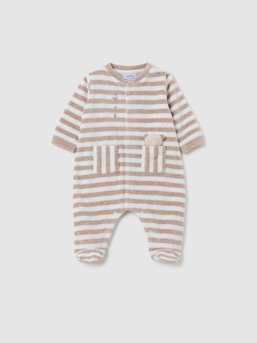 Tutina da neonato in cotone multicolor con bottoni_0