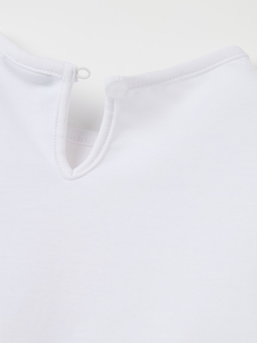 Girl's white pure cotton top regular fit with print_3