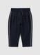 Pantaloni da bimba in cotone elasticizzato blu con glitter_0
