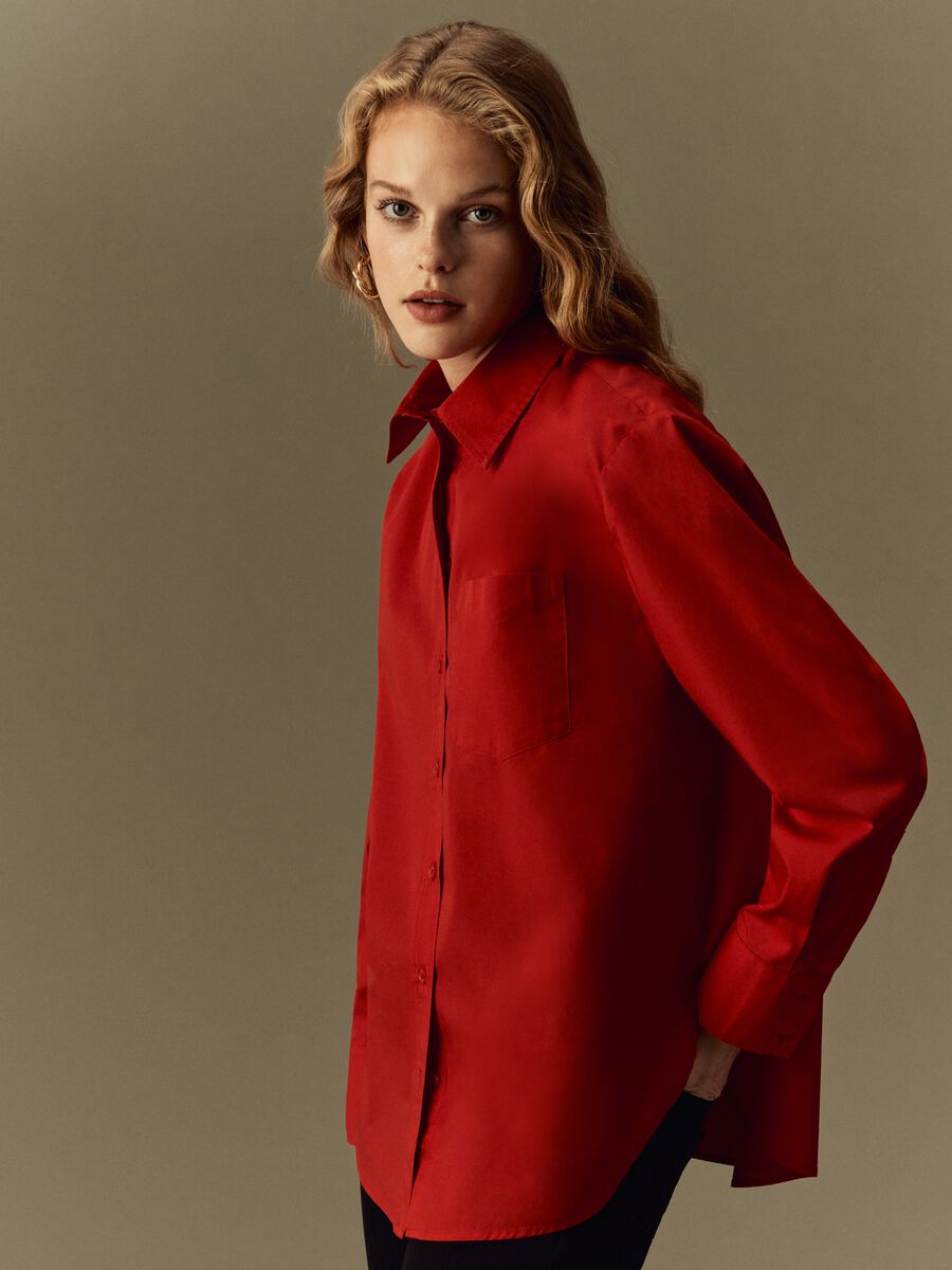 Camicia in cotone con tasca_1