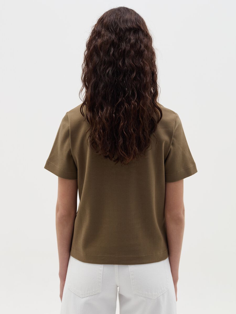 Solid colour T-shirt with round neck_3