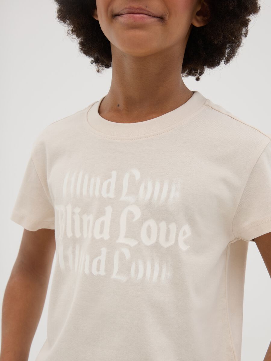 White cotton T-shirt with lettering print_2