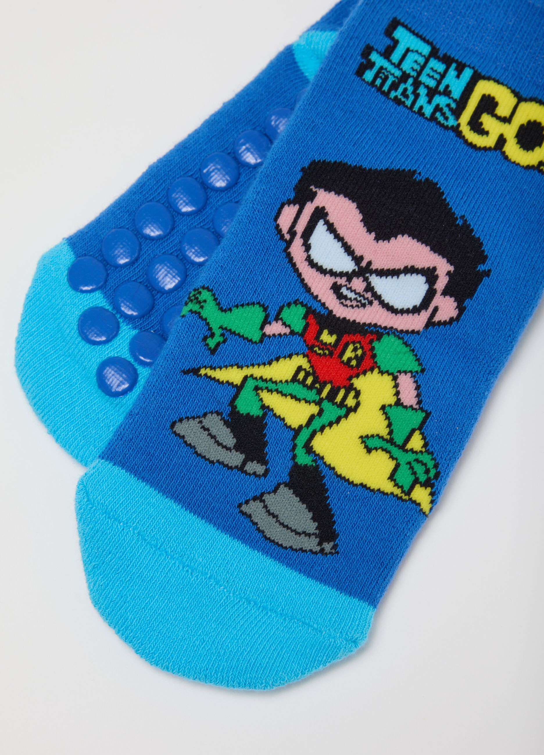Teen Titans Go! Children's Blue Multicolour Non-Slip Cotton Socks