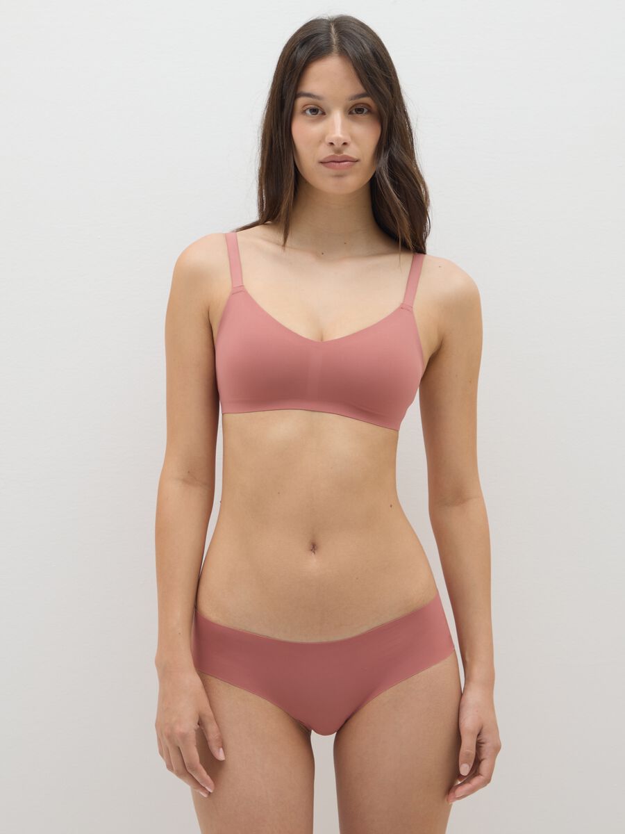 Pink Stretch Fabric Bra_1