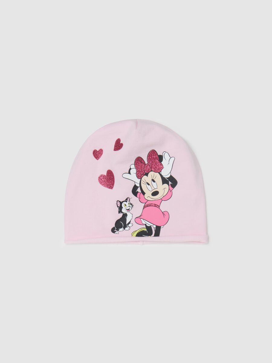 Hat with Minnie Mouse and Figaro glitter print_0