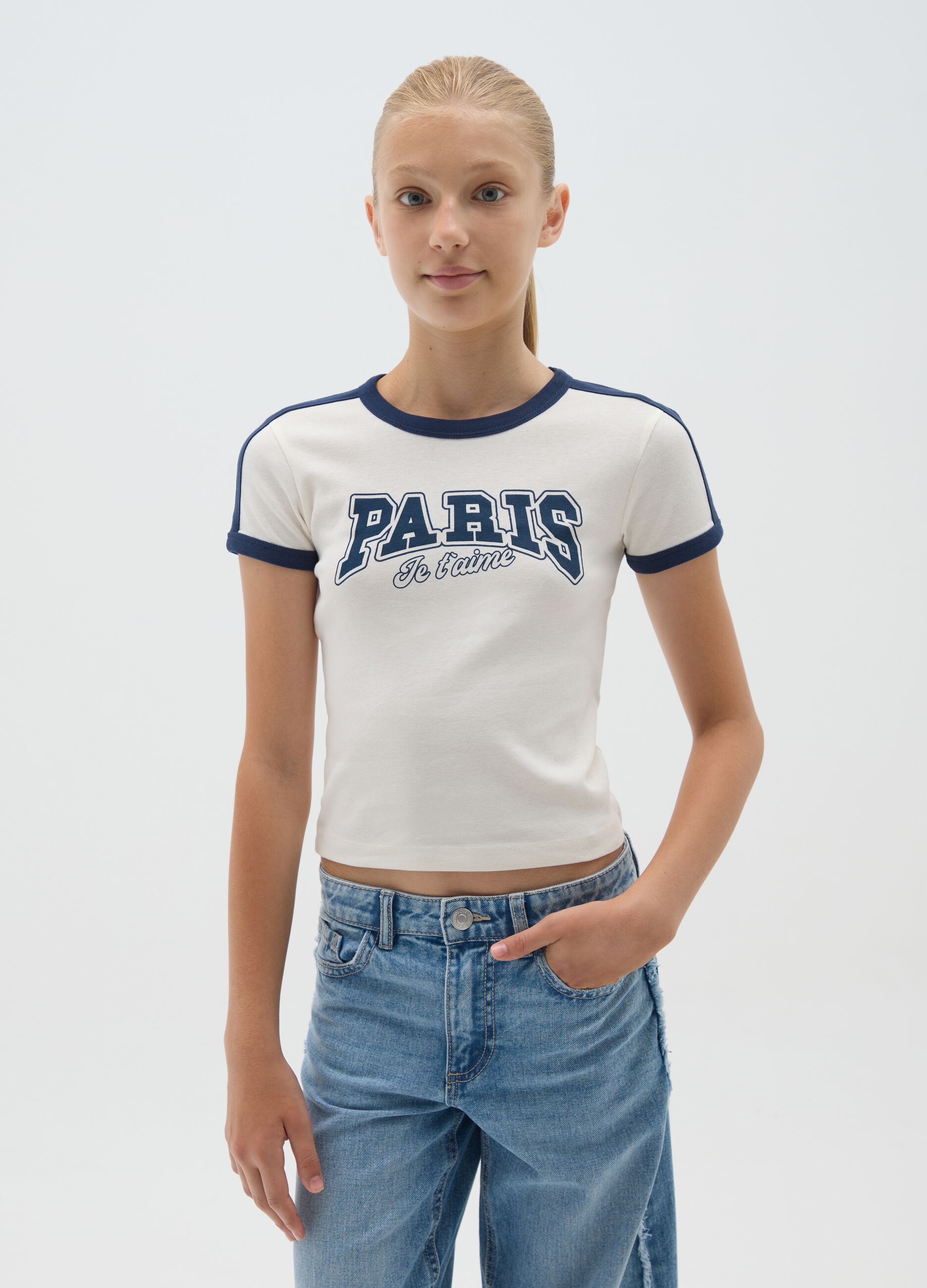 Girls' Multicolour Pure Cotton Fitted T-Shirt