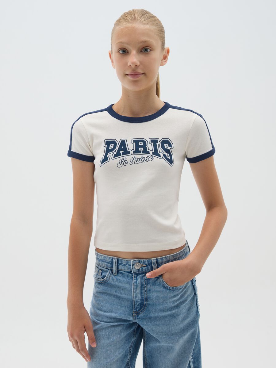 Girls' Multicolour Pure Cotton Fitted T-Shirt_0