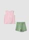 Pink pure cotton set with top and shorts_1