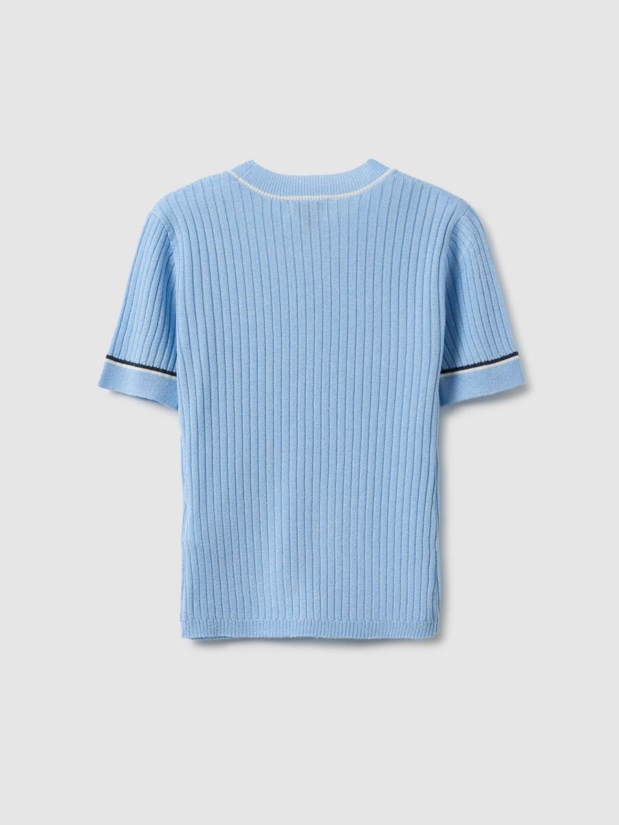 Girl's slim fit striped light blue t-shirt_4