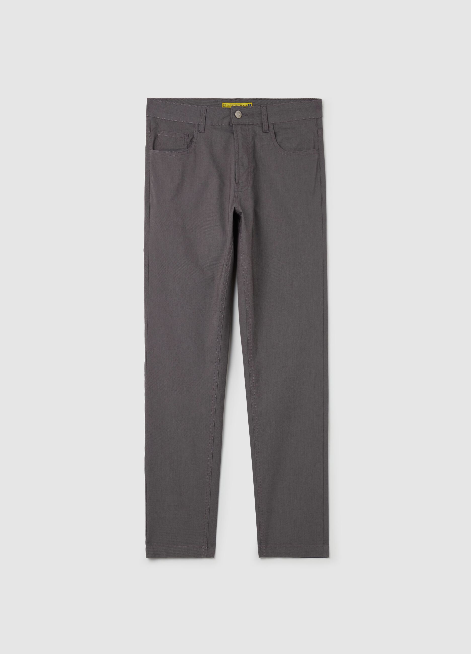 Stretch slim-fit trousers with five pockets